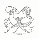 virgo and pisces zodiac sign tattoo design idea