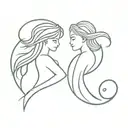 virgo and pisces zodiac sign tattoo design idea
