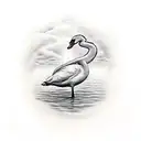 Oar with Swan and lyrics inside of it tattoo design idea
