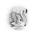 Oar with Swan and lyrics inside of it tattoo design idea