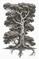 oak tree tattoo design idea