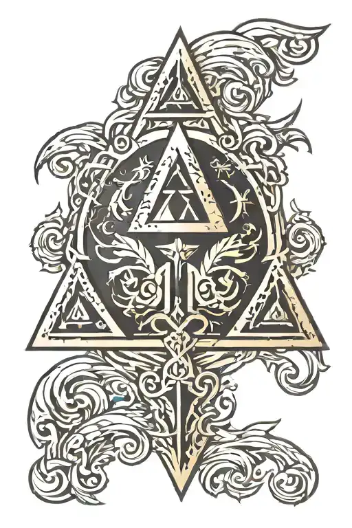 Dark Link Triforce symbol from Zelda tattoo design idea