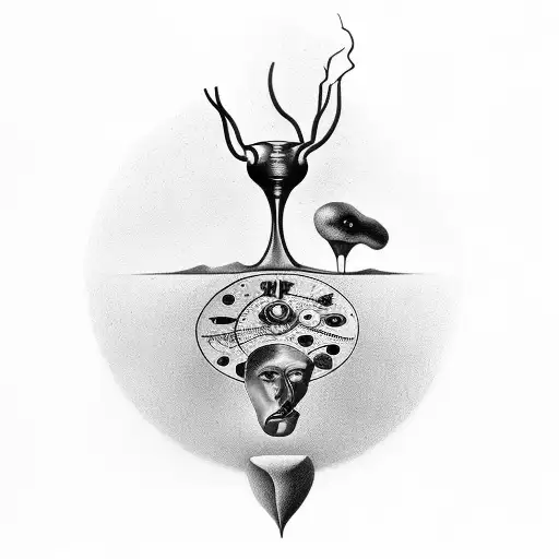 Salvador Dali's Persistence of Memory but with human hearts instead of clocks tattoo design idea