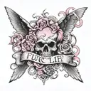 FUCK MY LIfe  pink tattoo design idea