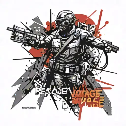 high voltage warning sign metal gear solid peace walker tattoo design idea