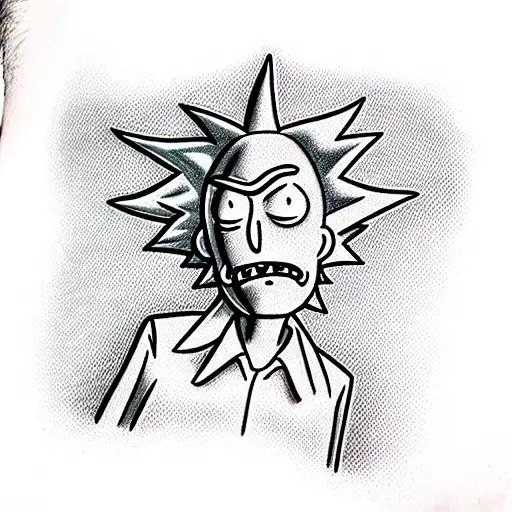 Rick from rick and morty tattoo design idea