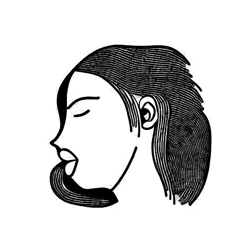 woman's face without face tattoo design idea
