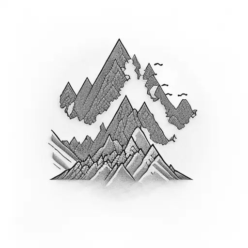Electrician tools forming a mountain range tattoo design idea