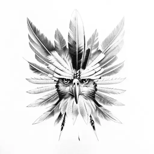 eagle indian warrior tribal tattoo design idea
