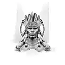 taino indian warrior full body tattoo design idea