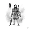 taino indian warrior full body tattoo design idea