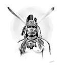 taino indian warrior full body tattoo design idea