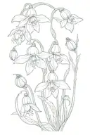 snowdrop and poppy flowers intertwined tattoo design idea