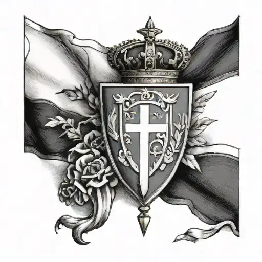Catholic italia flag tattoo design idea