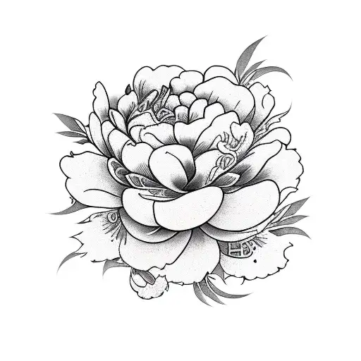 Peony tattoo design idea
