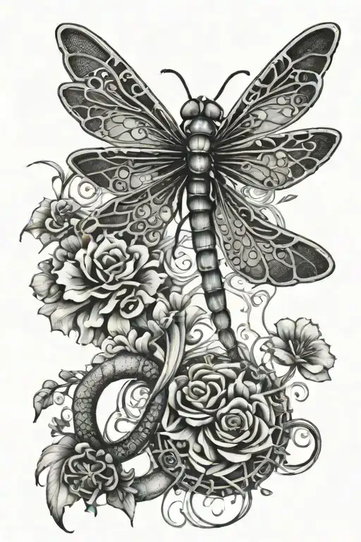 dragonfly and keywork coheed and cambria tattoo design idea