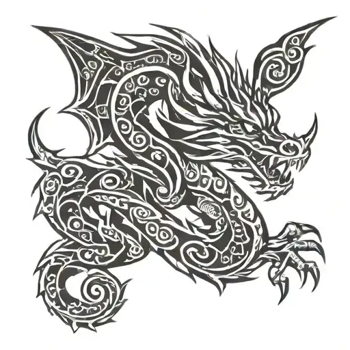 Nordic dragon wrapped tattoo design idea