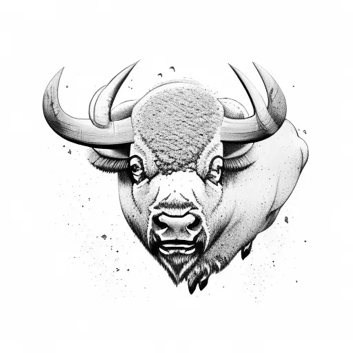 intimitdating buffalo running through storm tattoo design idea