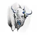Determined Bison running into the strom tattoo design idea