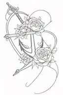 fishing fish boat anchor cross flowers heart hook tattoo design idea
