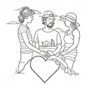 friendship travel Spain 3 friends  tattoo design idea