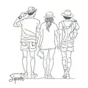 friendship travel Spain 3 friends  tattoo design idea