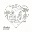 friendship travel Spain 3 friends  tattoo design idea