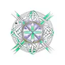 Celtic knot Cross over compass tattoo design idea