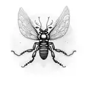 A black-grey tattoo of a collection of bugs and mushrooms forming a nature-inspired sleeve tattoo design idea