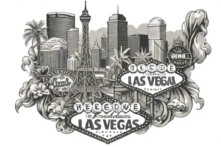Las Vegas strip tattoo design idea