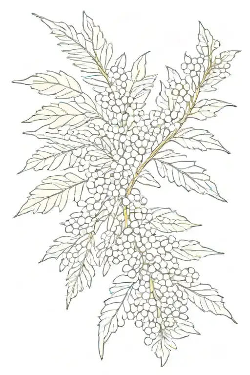 Golden australian wattle, minimal, to go over the spine tattoo design idea