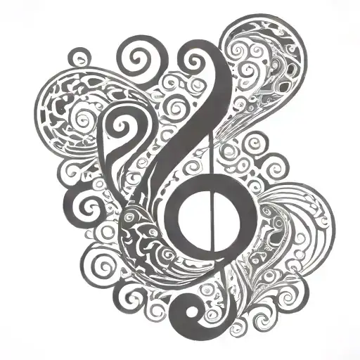 bass clef bass guitar made tattoo design idea