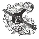 bass clef bass guitar made tattoo design idea