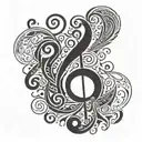 bass clef bass guitar made tattoo design idea