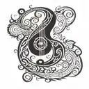 bass clef bass guitar made tattoo design idea