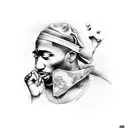 2 pac biggie smalle tattoo design idea