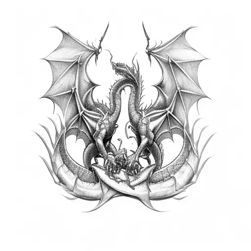 Dual Dragons for brothers matching tattoos tattoo design idea