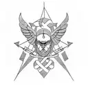 Greek concept with freedom and perseverance tattoo design idea