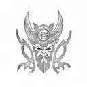 Greek concept with freedom and perseverance tattoo design idea