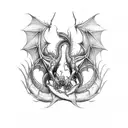 Dual Dragons for brothers matching tattoos tattoo design idea