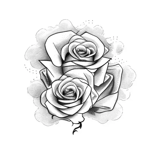 Barbed Wire and roses entangled tattoo design idea