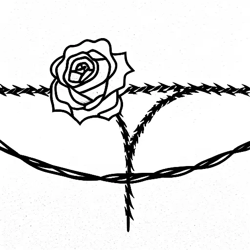 Barbed Wire and roses tattoo design idea