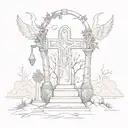 graveyard tattoo design idea