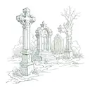 graveyard tattoo design idea