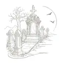 graveyard tattoo design idea