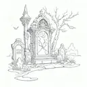 graveyard tattoo design idea