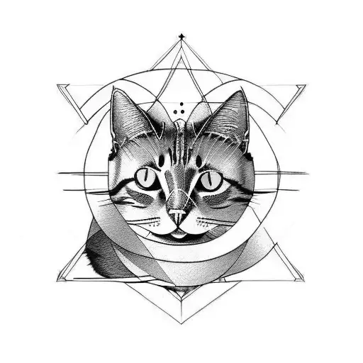 mobius strip with cat tattoo design idea