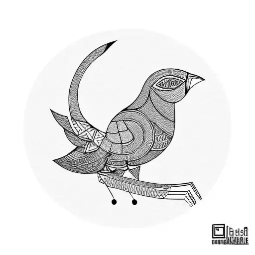 greek style geometric bird free  tattoo design idea