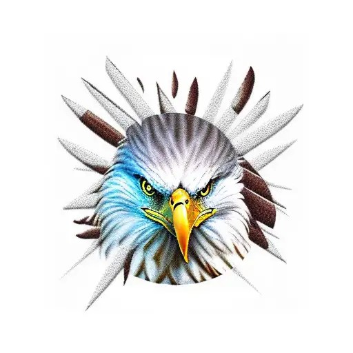 eagle, drums, drum sticks ,melody, fire, love tattoo design idea