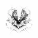 eagle, drums, drum sticks ,melody, fire, love tattoo design idea